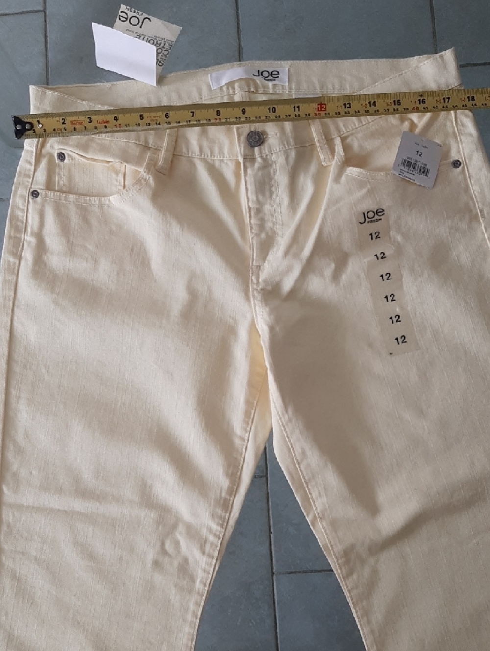 NWT Joe FreshπSoft Lemon Cropped Zippered Ankle Jeans Sz 12 - Picture 5 of 8